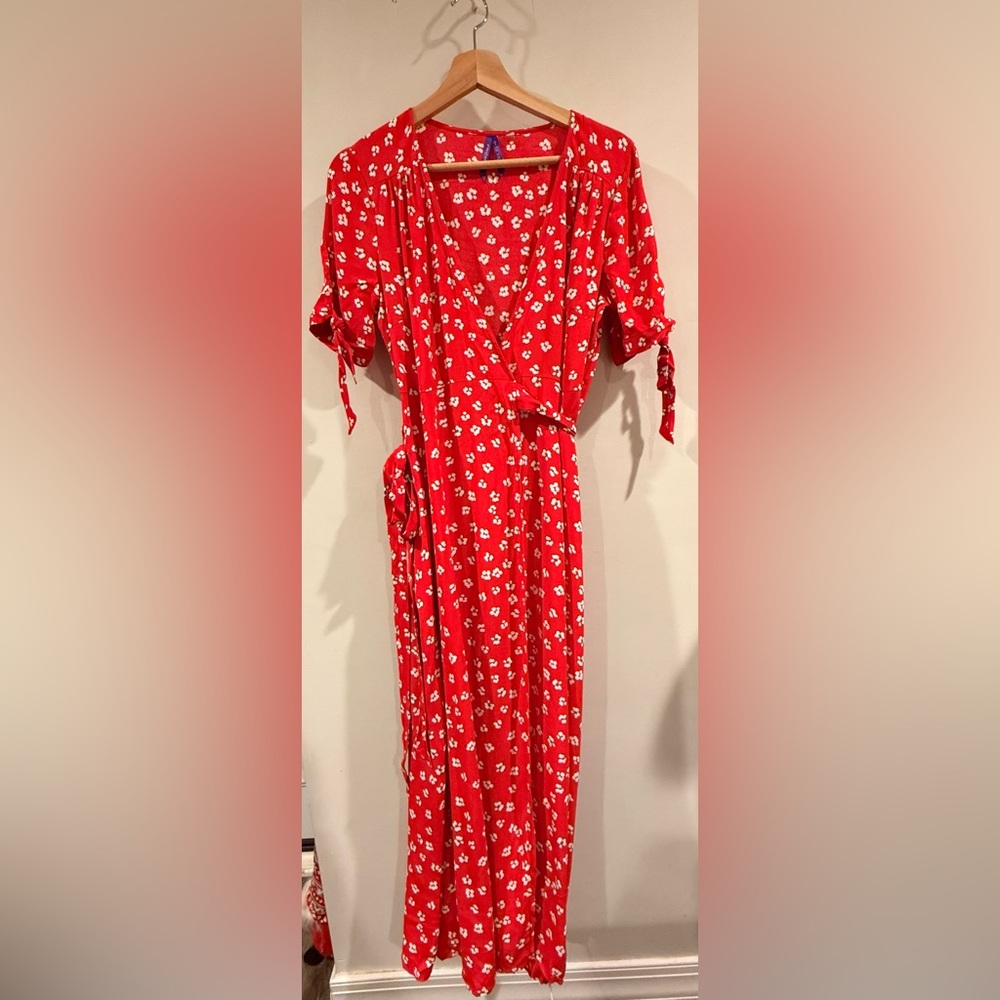 Seraphine Red Floral Maxi Dress